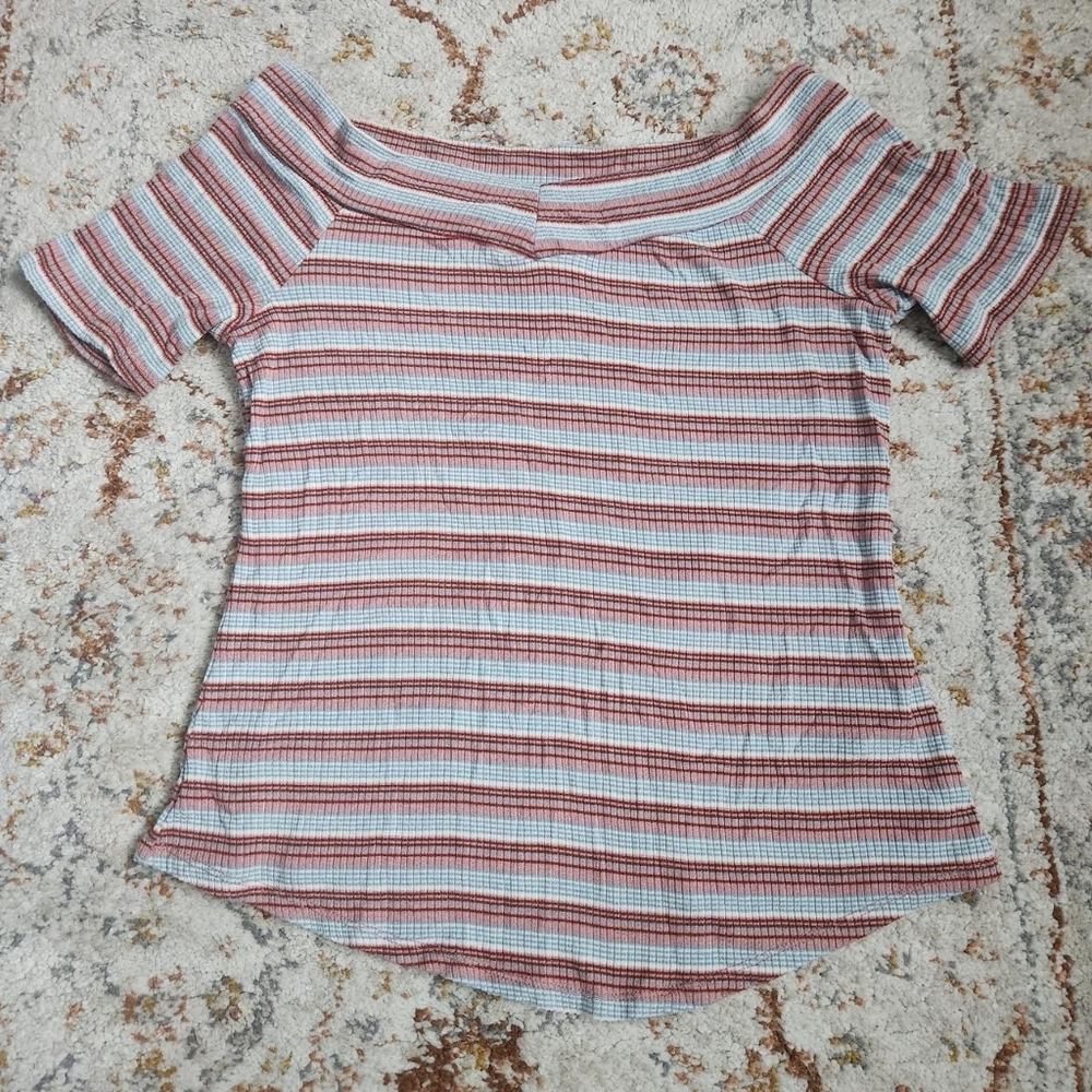 Vintage y2k Charlotte Russe Striped Off-Shoulder Women's Top